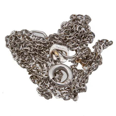 Viallinen kaulaketju, 585 valkokulta,  Paino: 0,7 g