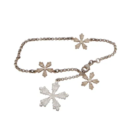 Rannekoru, Lumihiutale Kalevala Koru, irrotettava riipus osa, pituus 215mm, 925, Paino: 10,3 g