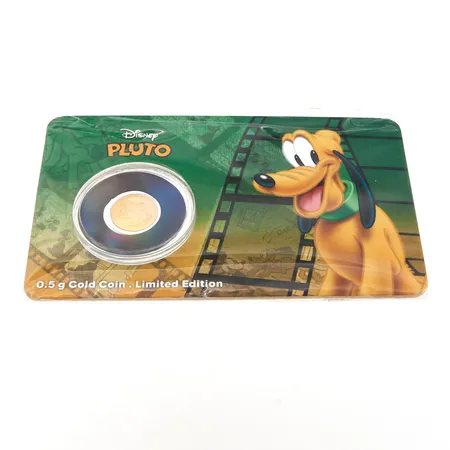 Kultaraha, 2 dollaria, Disney Pluto, limiten edition, nro 0029, 999,  Paino: 0,5 g
