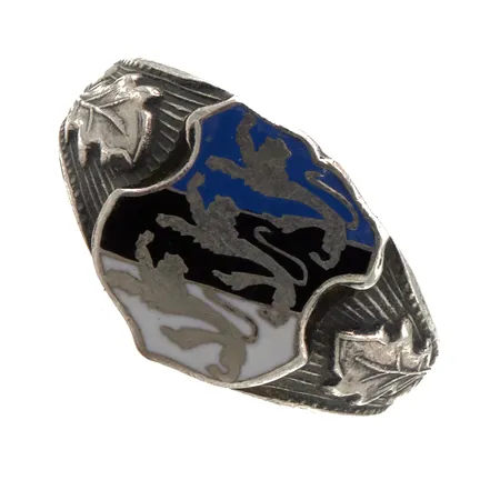 Emaloitu kantasormus, koko 17½, 925br,  Paino: 5 g