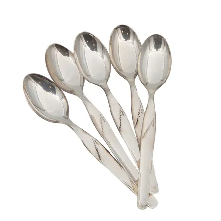 Viisi kahvilusikkaa, Tapio, kaiverrettuja, pituus 120mm, 916-925,  Paino: 66,7 g