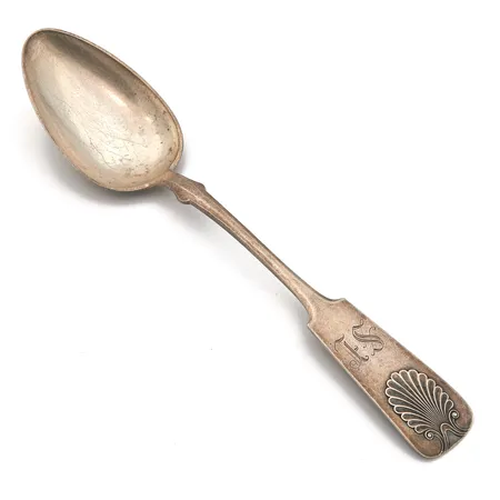 Tarjoilulusikka, Musla, kaiverrettu, pituus 265mm, 813h,  Paino: 104,5 g