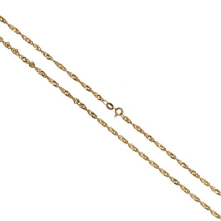 Singapore-kaulaketju, pituus 59cm, leveys 3mm, lukon juotos auki, 875, Paino: 10 g