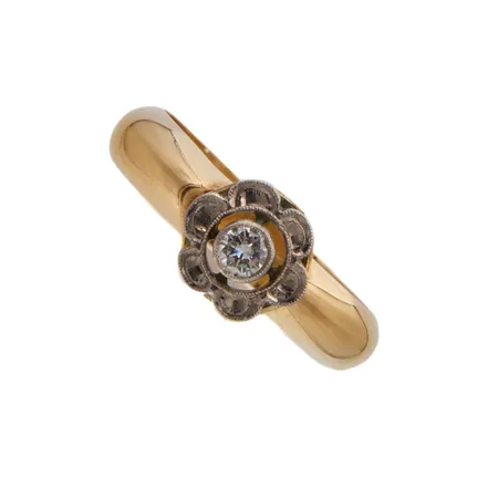 Timanttisormus 1xn.0.20ct, koko 22¼, nimileima Salo HJ Oy, 750,  Paino: 9,5 g