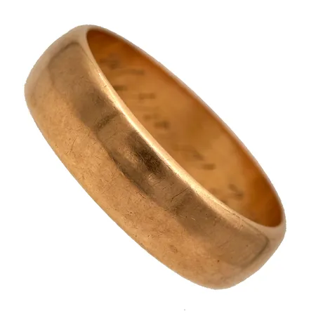 Sileä sormus, käytön jälkiä, kaiverrettu, koko 17¾, 750, Paino: 5,2 g