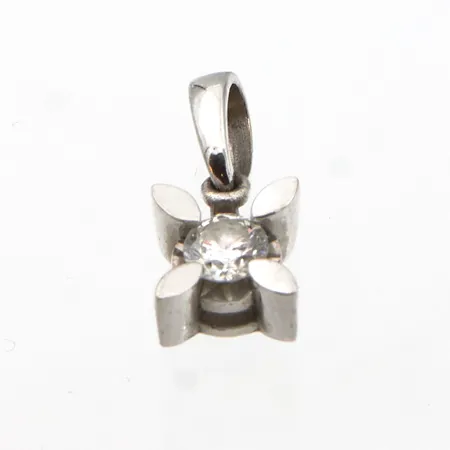 Timanttiriipus 1xn.0.15ct, korkeus 12mm, 585 valkokulta, Paino: 0,6 g
