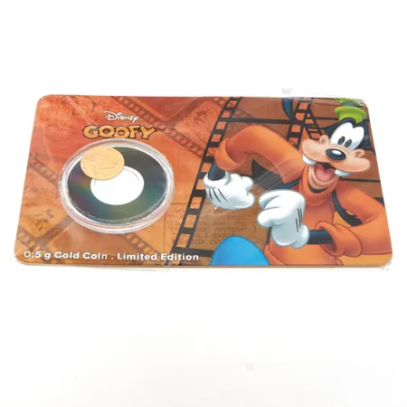 Kultaraha, 2 dollaria, Disney Goofy, limiten edition, nro 0493, 999,  Paino: 0,5 g