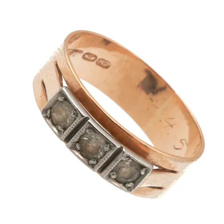 Kivisormus, kaiverrettu, koko 19, 585br,  Paino: 3,2 g