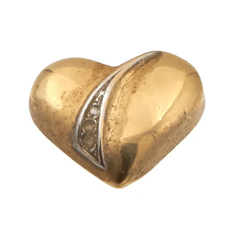 Sydän-riipus kivillä, korkeus 15mm, 585br,  Paino: 1,9 g