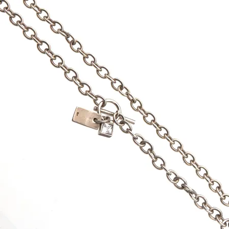 Kaulakoru kivellä, pituus 45cm, 925br,  Paino: 35,8 g