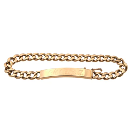 Laattaranneketju, kaiverrettu, pituus 190mm, leveys 6.5mm, 585,  Paino: 11,5 g