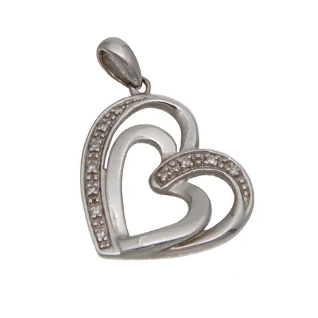 Timanttiriipus 11xn.0.005ct, korkeus 24mm, 585br valkokulta, Paino: 2,1 g