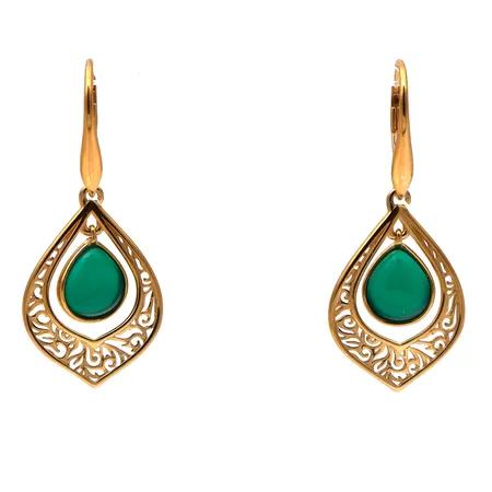 Kivikorvakorut, korkeus 42mm, kullattu 925br,  Paino: 5,2 g