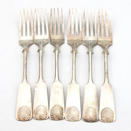 Kuusi ruokahaarukkaa, Musla, pituus 161mm, 830, Paino: 149,7 g