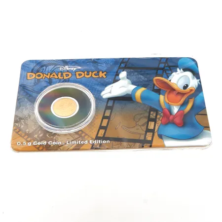 Kultaraha, 2 dollaria, Disney Donald Duck, limiten edition, nro 0809, 999,  Paino: 0,5 g