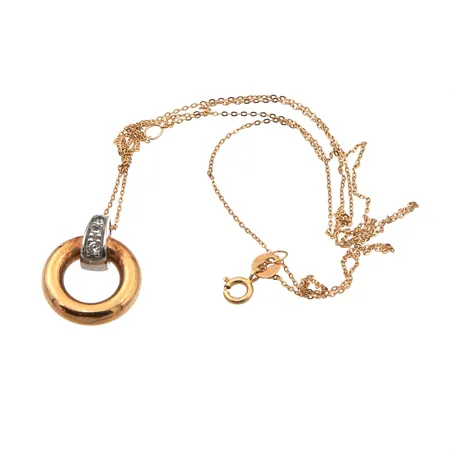 Kaulakoru kivillä, ketju solmussa, 585br,  Paino: 1,6 g