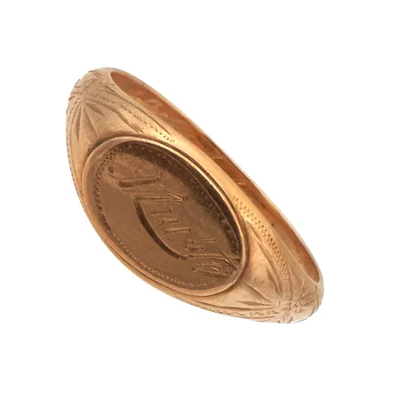 Kantasormus, kaiverrettu, koko 15¾, 750,  Paino: 2,4 g