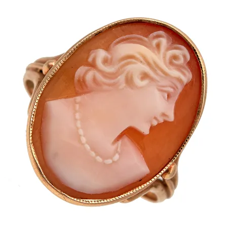 Camee-sormus, koko 18, 585br,  Paino: 4 g