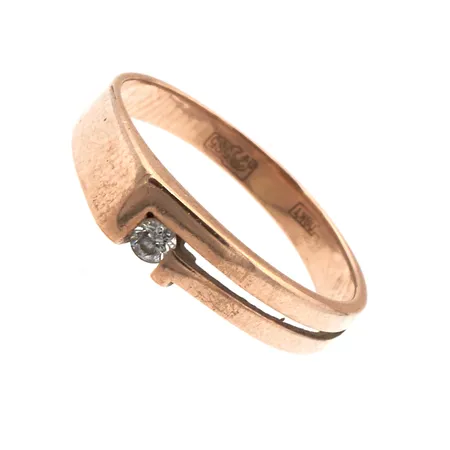 Timanttisormus 1xn.0.03ct, koko 16¼, 585,  Paino: 2 g