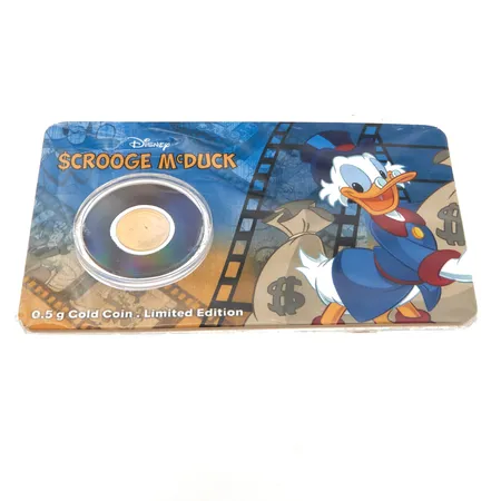 Kultaraha, 2 dollaria,  Disney Scrooge McDuck, limiten edition, nro 0717, 999,  Paino: 0,5 g