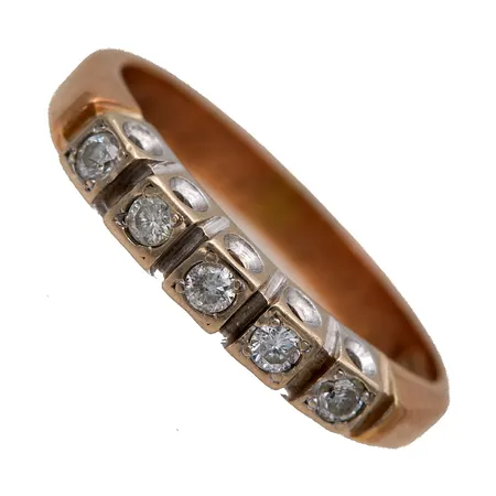 Timanttisormus 5xn.0.02ct, kaiverrettu, koko 16, 585,  Paino: 2,6 g