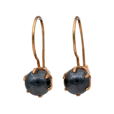 Hematiittikorvakorut, korkeus 18mm, 585br, Paino: 2,2 g