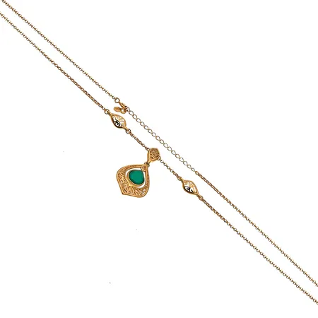 Kivikaulakoru, pituus 45-49,5cm, kullattu 925br,  Paino: 6,7 g