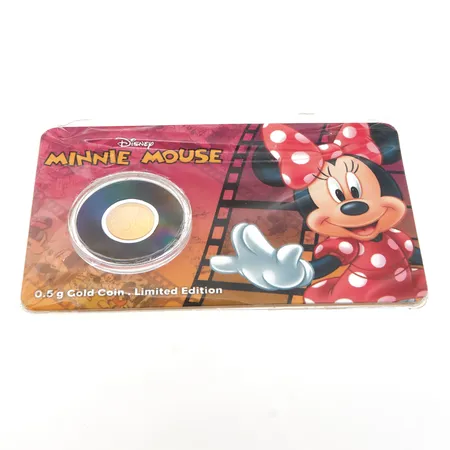 Kultaraha, 2 dollaria,  Disney Minnie Mouse, limiten edition, nro 0353, 999,  Paino: 0,5 g