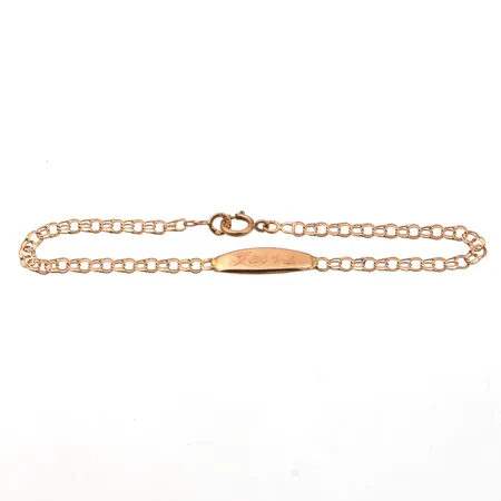 Laattaranneketju, kaiverrettu, pituus 160mm, 585,  Paino: 1,3 g