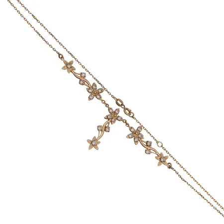 Kivikaulakoru, pituus 45-47,5cm, koristeen leveys 85mm, 585br, Paino: 6,1 g