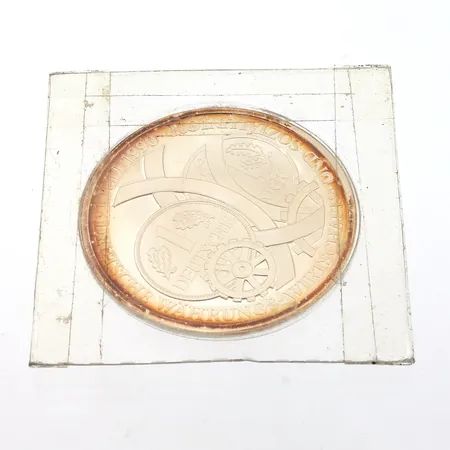 Hopeamitali, Medal - 1 Deutsche Mark 1990 1990 , 500h,  Paino: 34,6 g