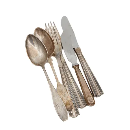 Pöytähopeaa, osa kaiverrettu, pituudet 170-190mm, 813-916br,  Paino: 248,6 g