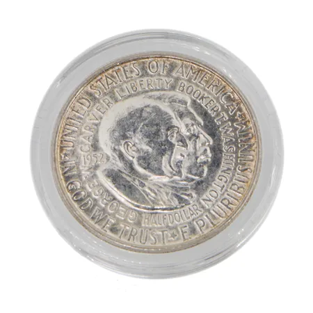 Hopearaha, 1/2 Dollaria, USA, 1952, Washington/Carver muistolle, 900, Paino: 12,5 g