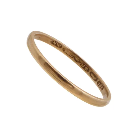 Sileä sormus, koko 18½, 750, Paino: 1,4 g