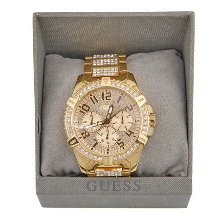 Teräsrannekello Guess, quartz; paristo loppunut, UO799G2, rannekkeen pituus 180mm, pieniä käytön jälkiä ja laatikko.