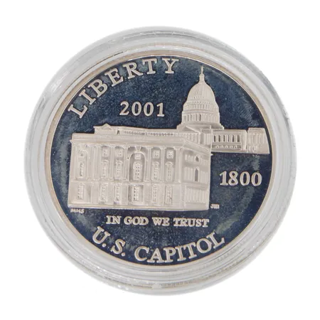 Hopearaha, 1 Dollaria, USA, 2001, Capitol visitor center, 900, Paino: 26,7 g