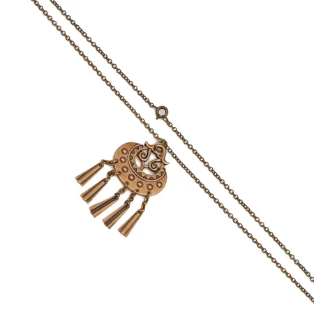 Kaulakoru, Kalevala, Kuutar, ketjun pituus 61cm, riipuksen korkeus 50mm, pronssia