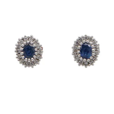 Kivikorvakorut, korkeus 8mm, toinen tausta punakultaa, 585br valkokulta, Paino: 1,7 g