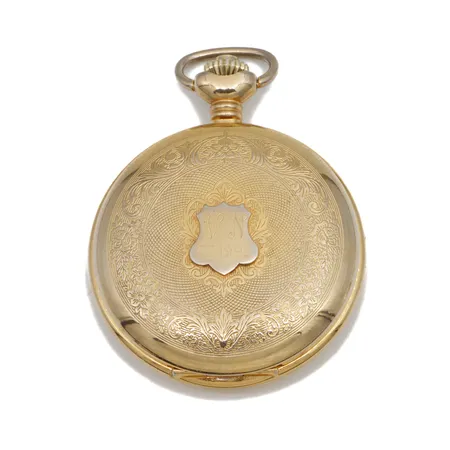 Taskukello Leijona, kaiverrettu, Ø 48mm,17-kivinen, kullattua metallia.