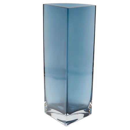 Maljakko, Palapeli, design Tamara Aladin, Riihimäen lasi, korkeus 25cm, siniharmaa, naarmuja, pohjassa siirtelyn jälkiä.