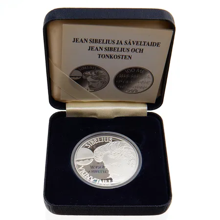 Juhalaraha Jean Sibelius ja säveltaide, 1999, nimellisarvo 100mk, 925, Paino: 22 g