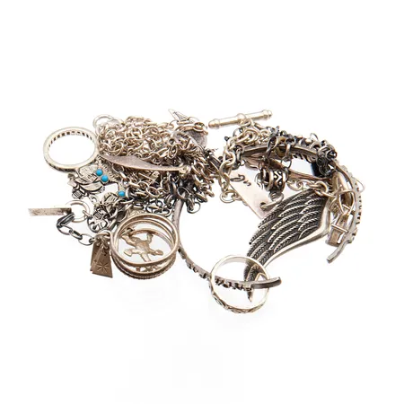 Hopeakoruja, osa viallisia, 800-925br, Paino: 103,2 g