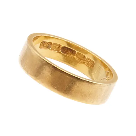 Sileä sormus, koko 17¾, kaiverrettu, 750, Paino: 5,3 g