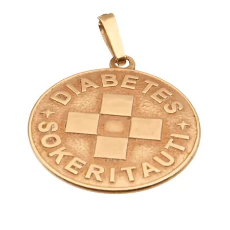 Sokeritauti-riipus, korkeus 25mm, leveys 18mm, kaiverrettu, 585, Paino: 2,4 g