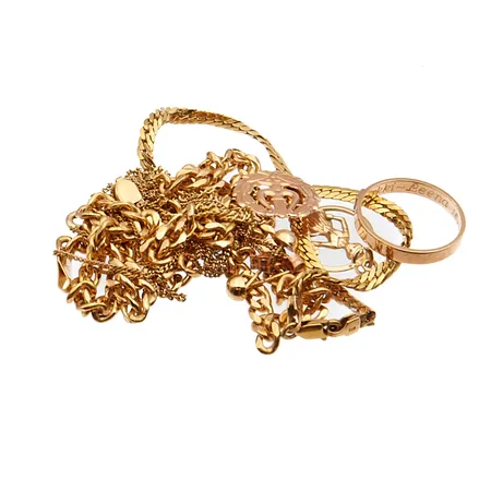 Kultakoruja, osa viallisia, 585br, Paino: 23,4 g