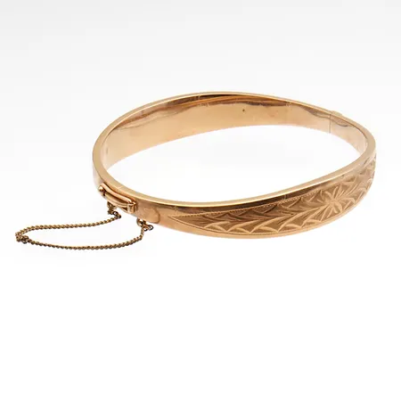 Kuvioitu-rannerengas, Ø 60mm, käytöstä aiheutunutta kulumaa, 585br, Paino: 15,3 g