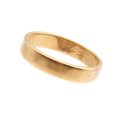 Sileä sormus, koko 21¼, kaiverrettu, 750, Paino: 6,8 g