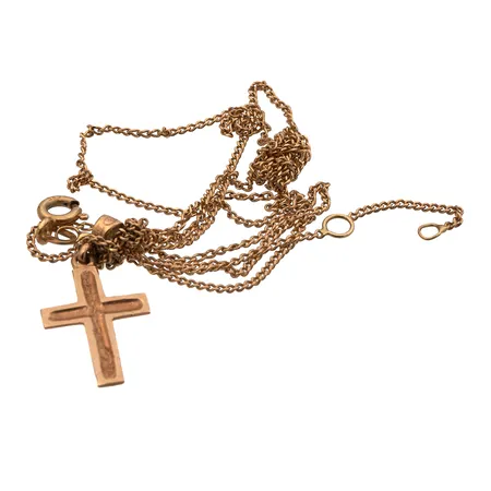Viallinen kaulaketju ja riipus, 585, Paino: 3,3 g