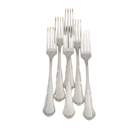 Kuusi ruokahaarukkaa, Chippendale, pituus 187mm, 830,  Paino: 262,8 g