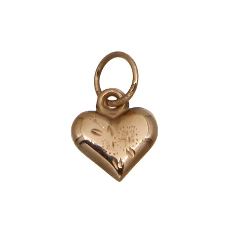 Kuvioitu sydänriipus, korkeus 11mm, 585, Paino: 0,2 g